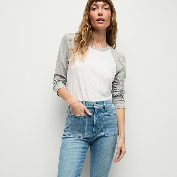 Veronica Beard Mason Baseball Tee Size M - Picture 2 of 8